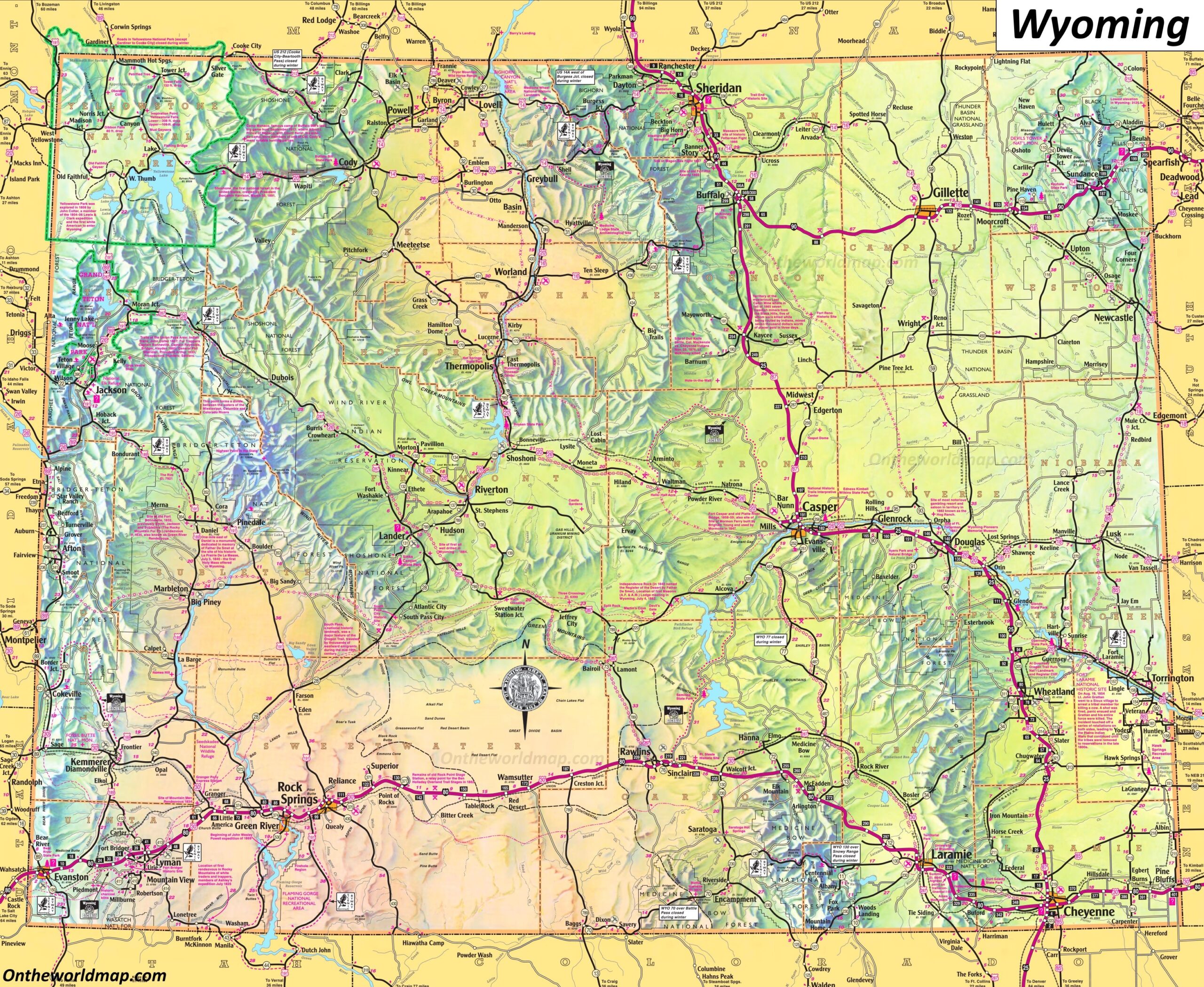 Printable Map Of Wyoming