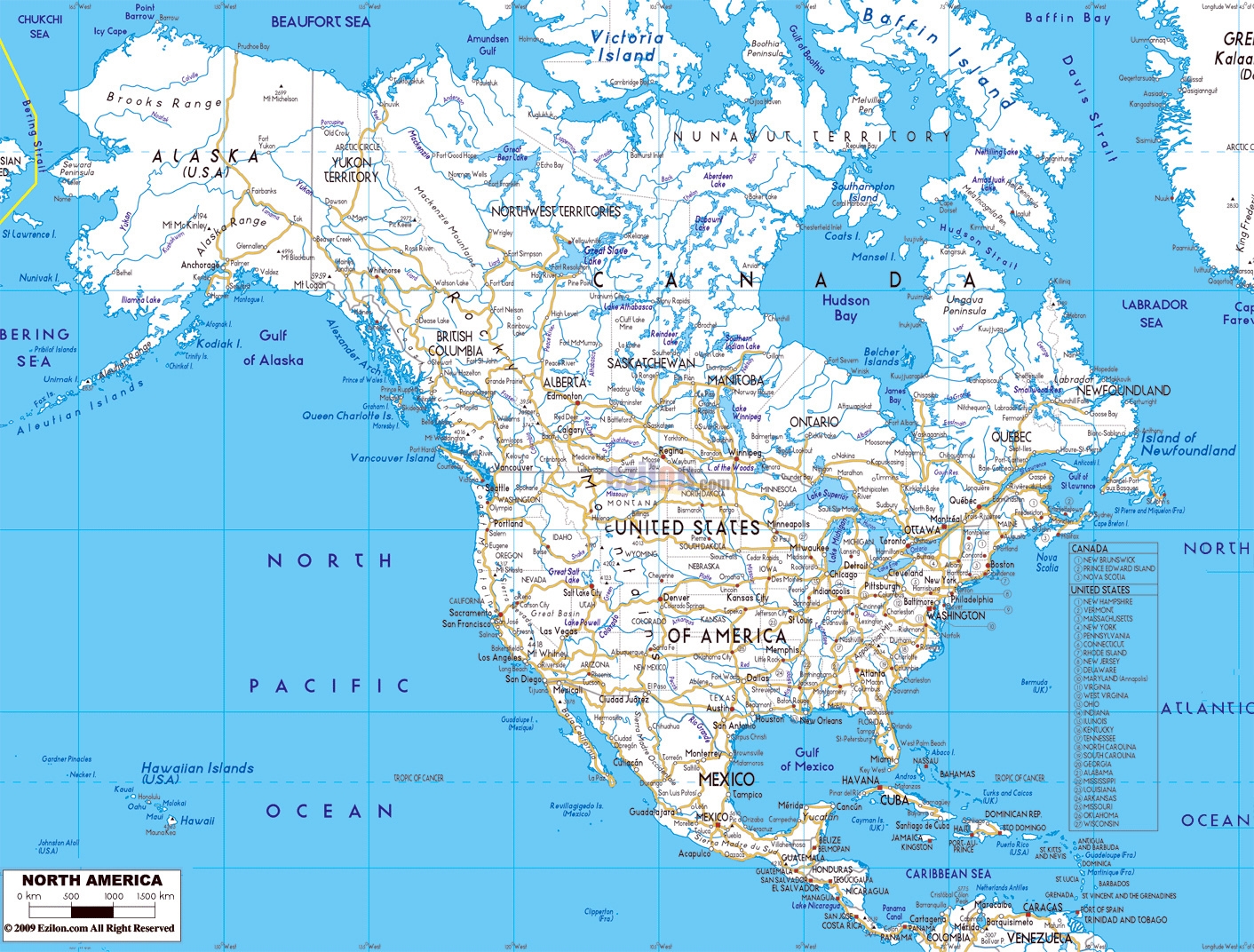 Printable North America Map