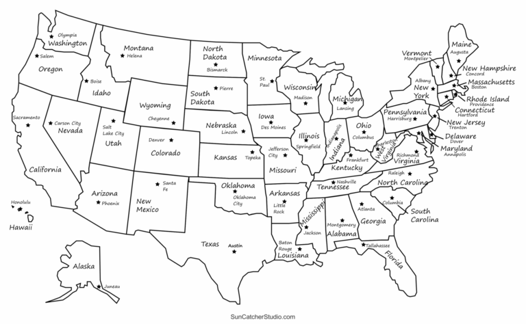 Detailed USA Map With Cities And States Labels US Map Print With Worksheets Library