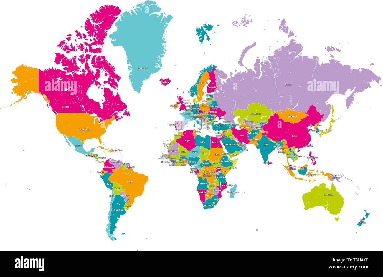 Detailed World Map Hi res Stock Photography And Images Alamy