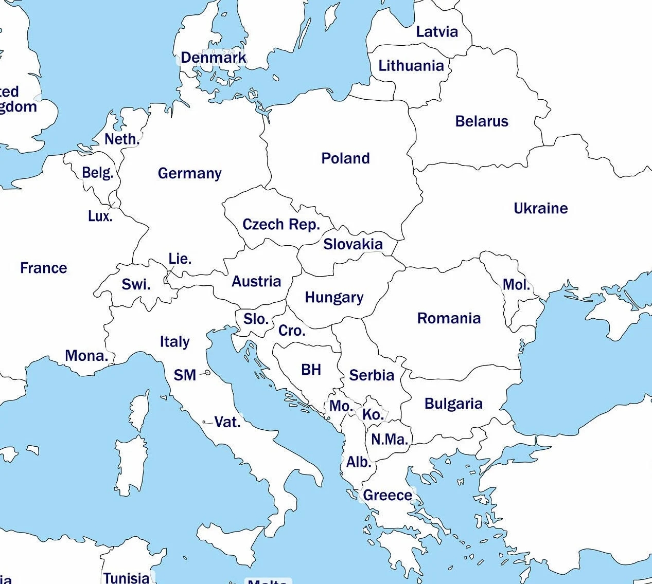Digital Europe Map Of European Countries Printable Download Map 