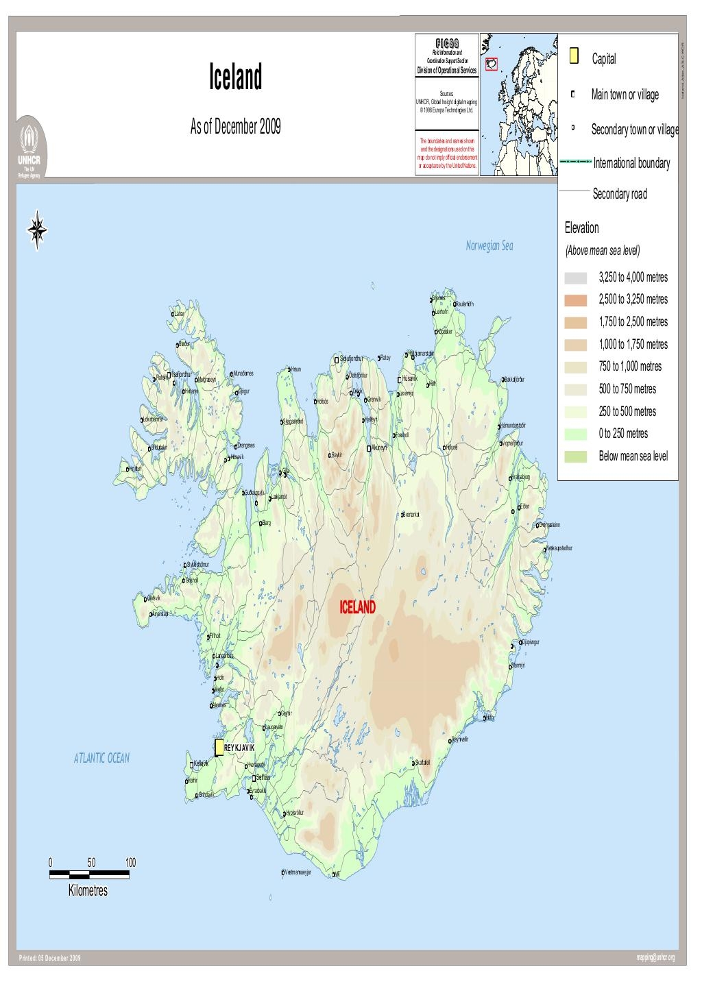 Map Of Iceland Printable