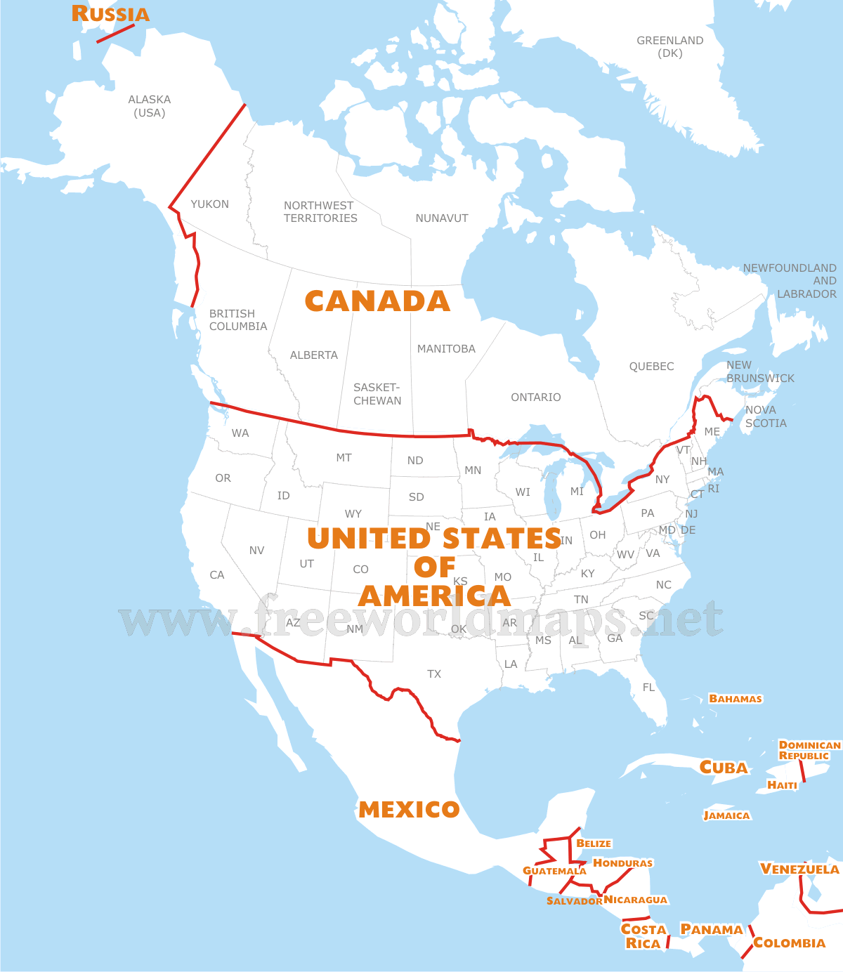 Download Free North America Maps