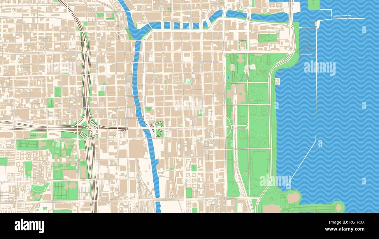 Downtown Chicago Map Hi res Stock Photography And Images Alamy