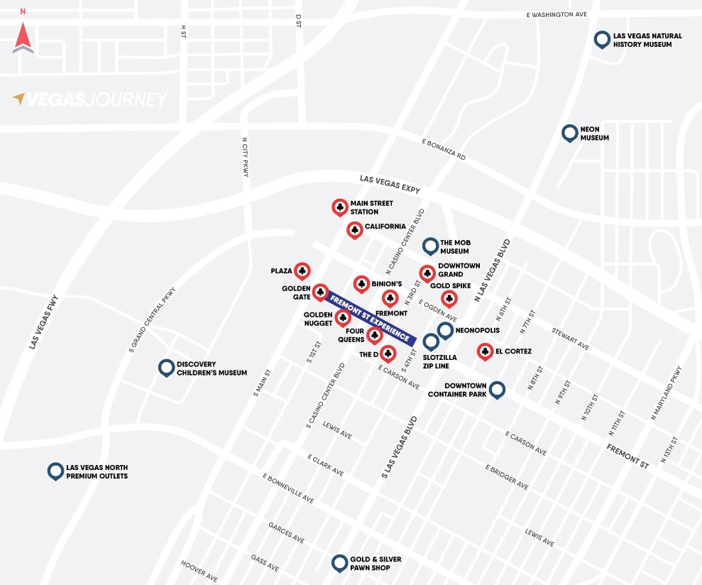 Downtown Las Vegas Map Las Vegas Maps VegasJourney