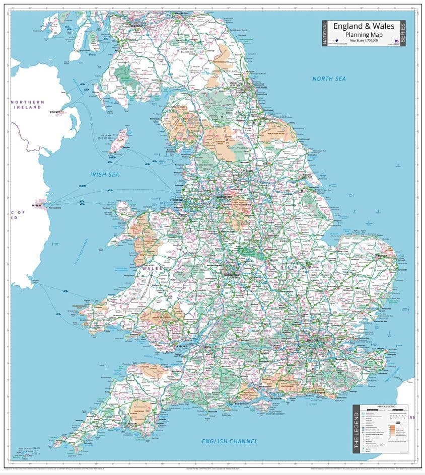 England U0026 Wales Planning Wall Map 2024 England U0026 Wales Planning Wall Map 2024