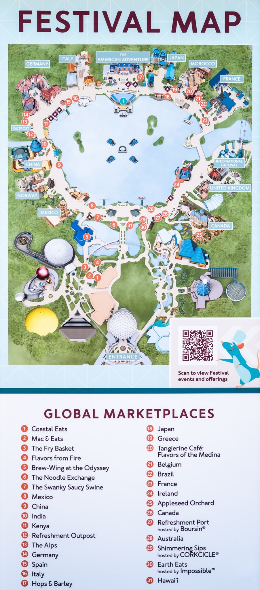 Epcot Printable Map