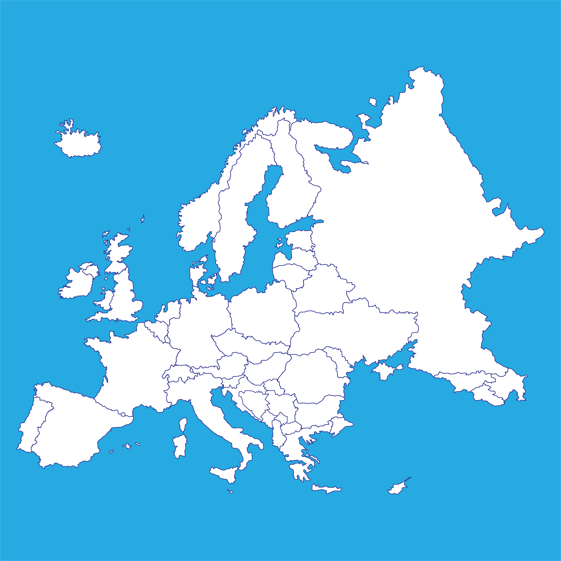 Printable Europe Map Blank
