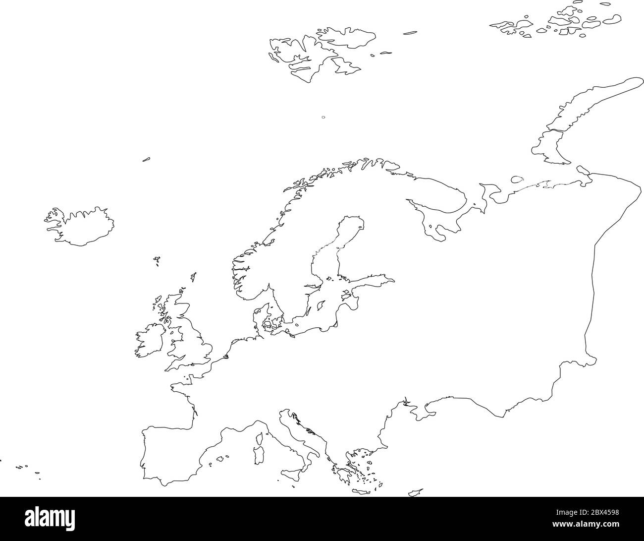 Europe Map Outline Printable
