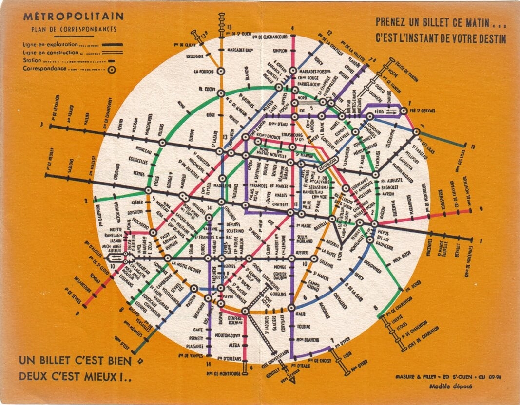Printable Paris Metro Map