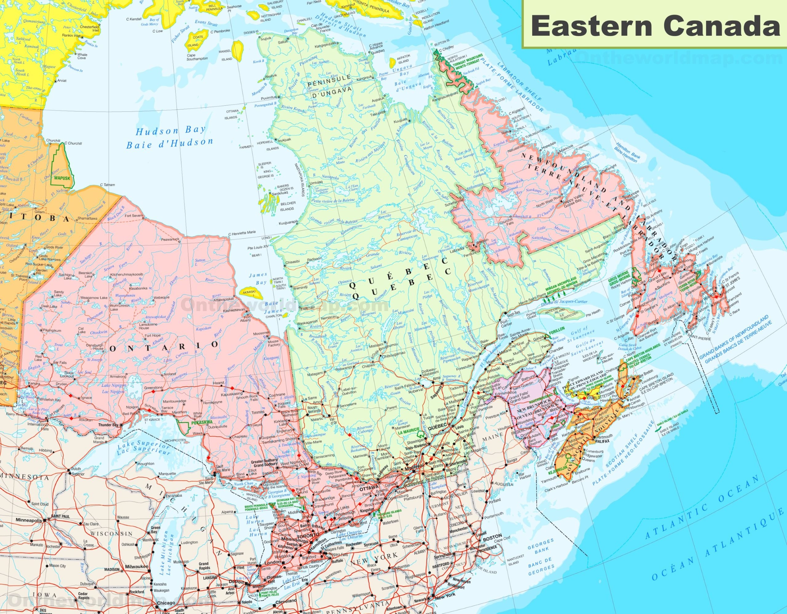 Explore Eastern Canada s Natural And Urban Landscapes With Canada Maps Canada Maps