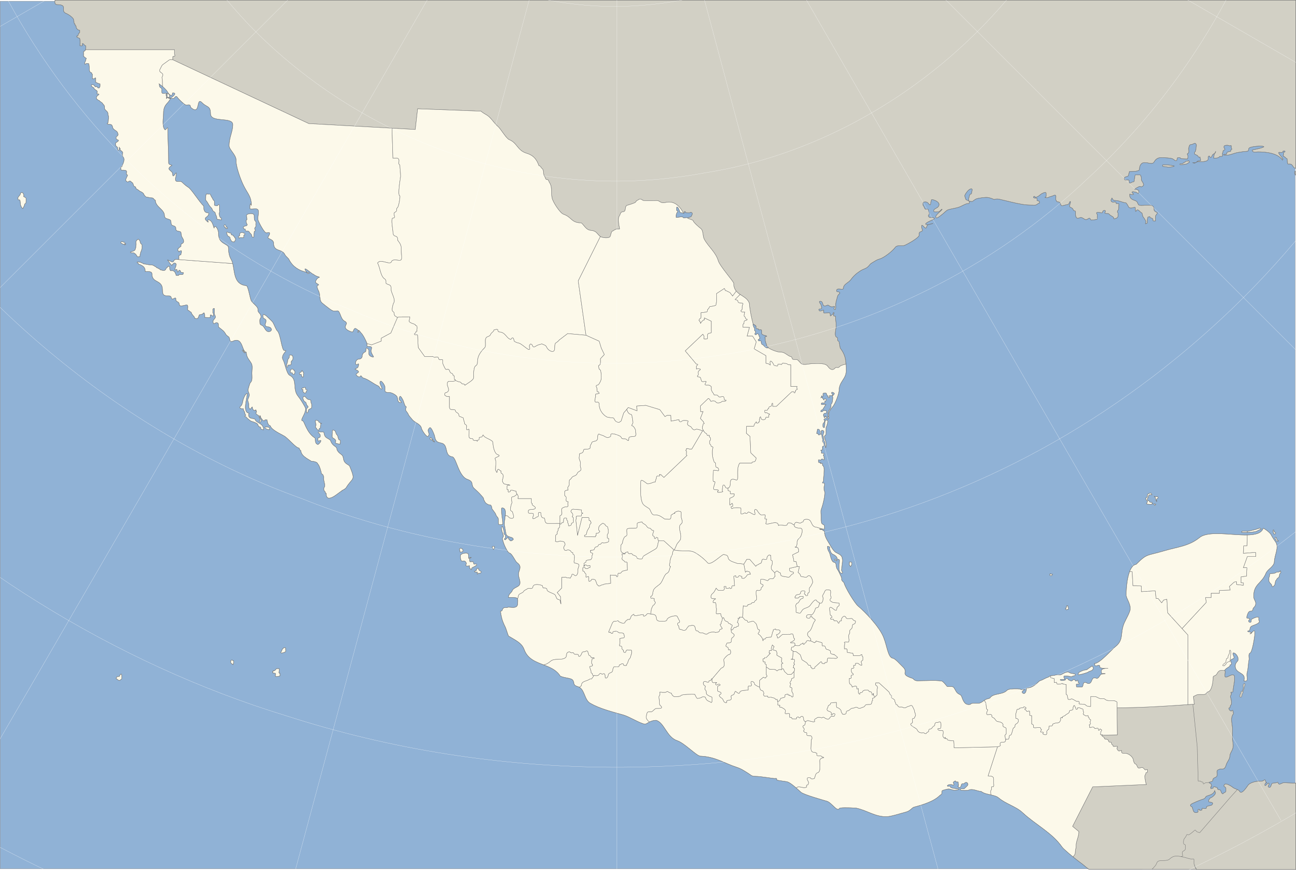 Free Printable Blank Map Of Mexico