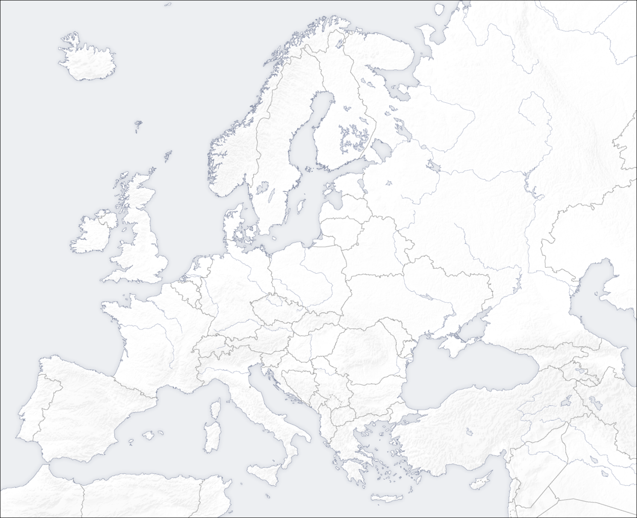 Europe Map Black And White Printable