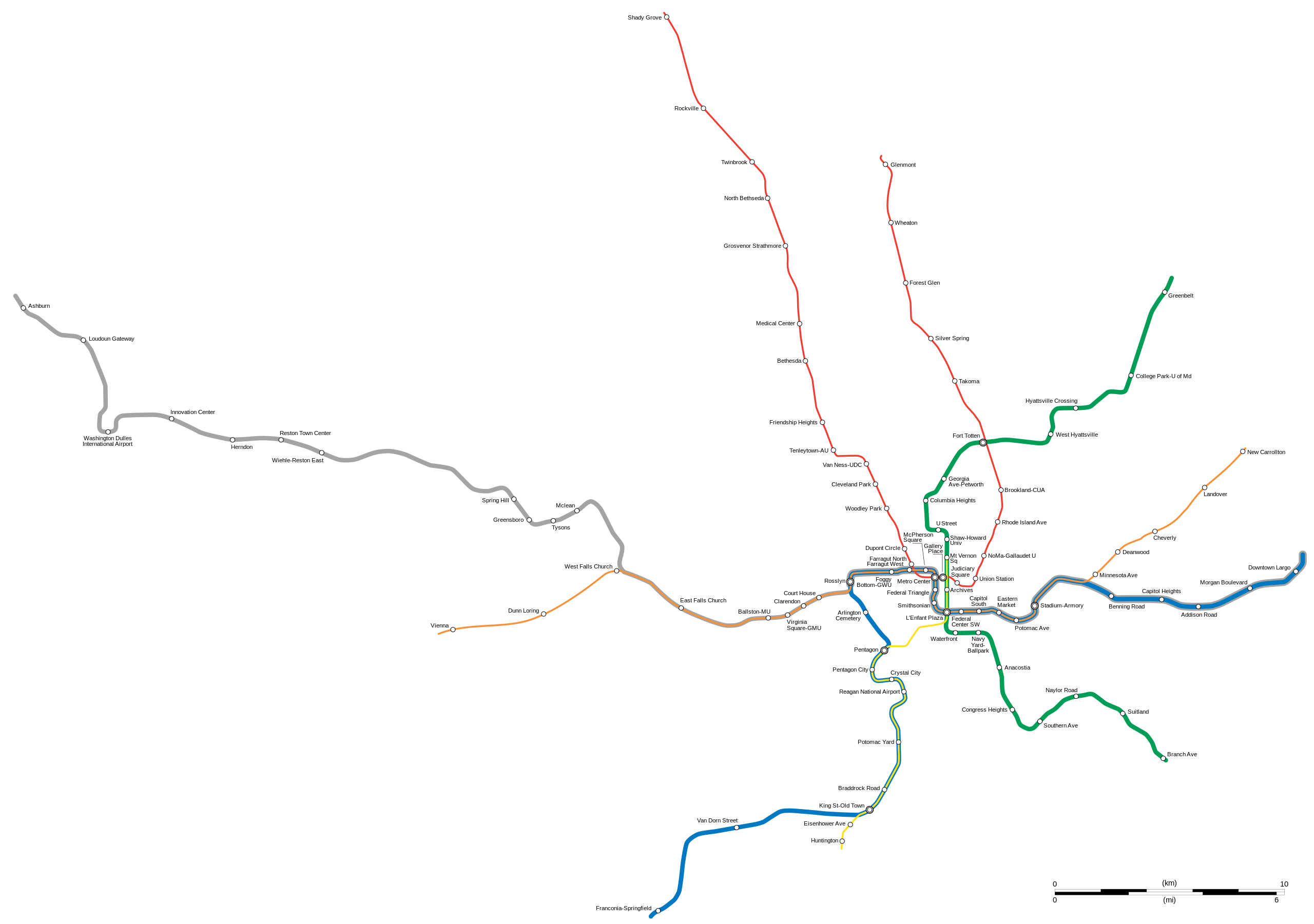 Printable Washington Metro Map