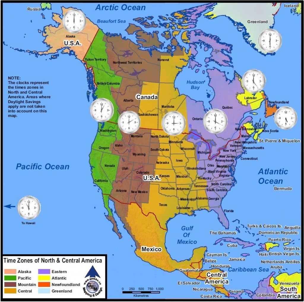 Printable Time Zone Map Of Usa