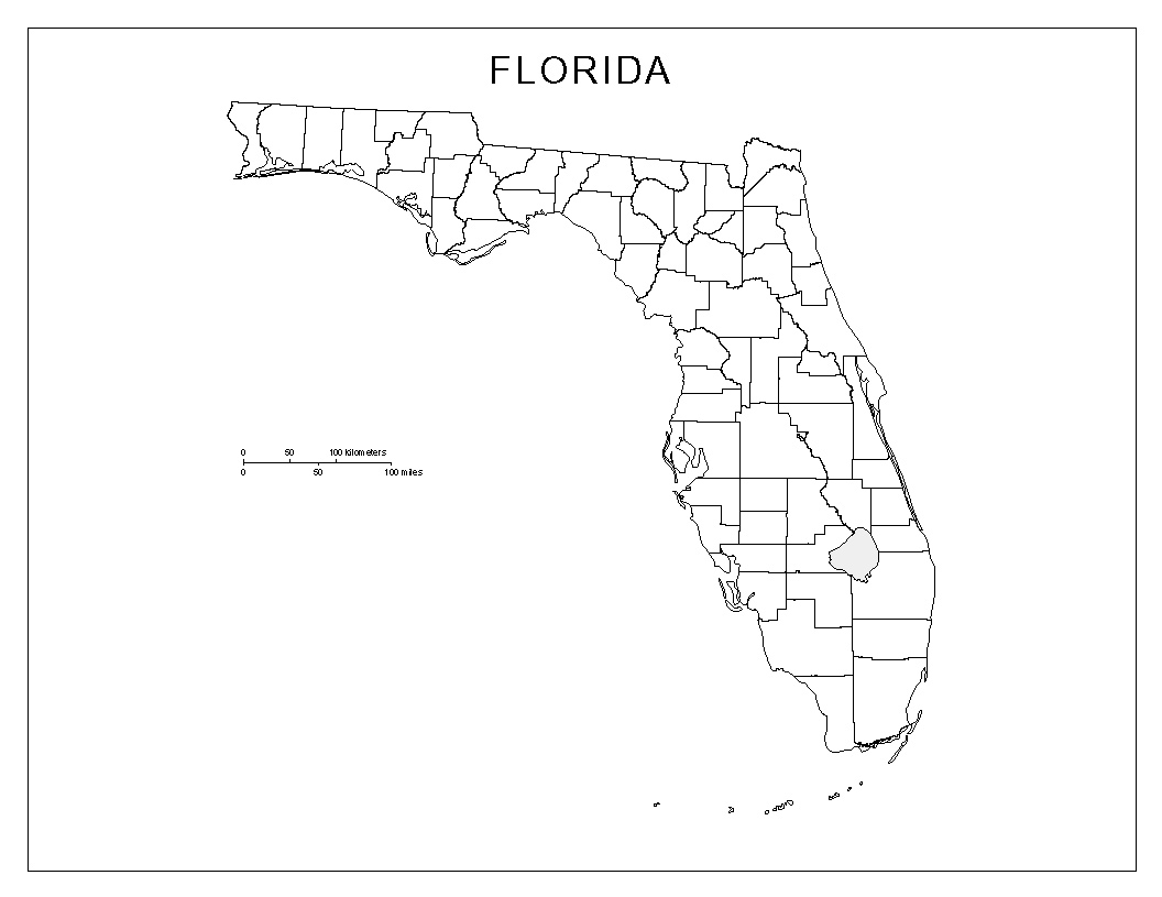 Printable County Map Of Florida