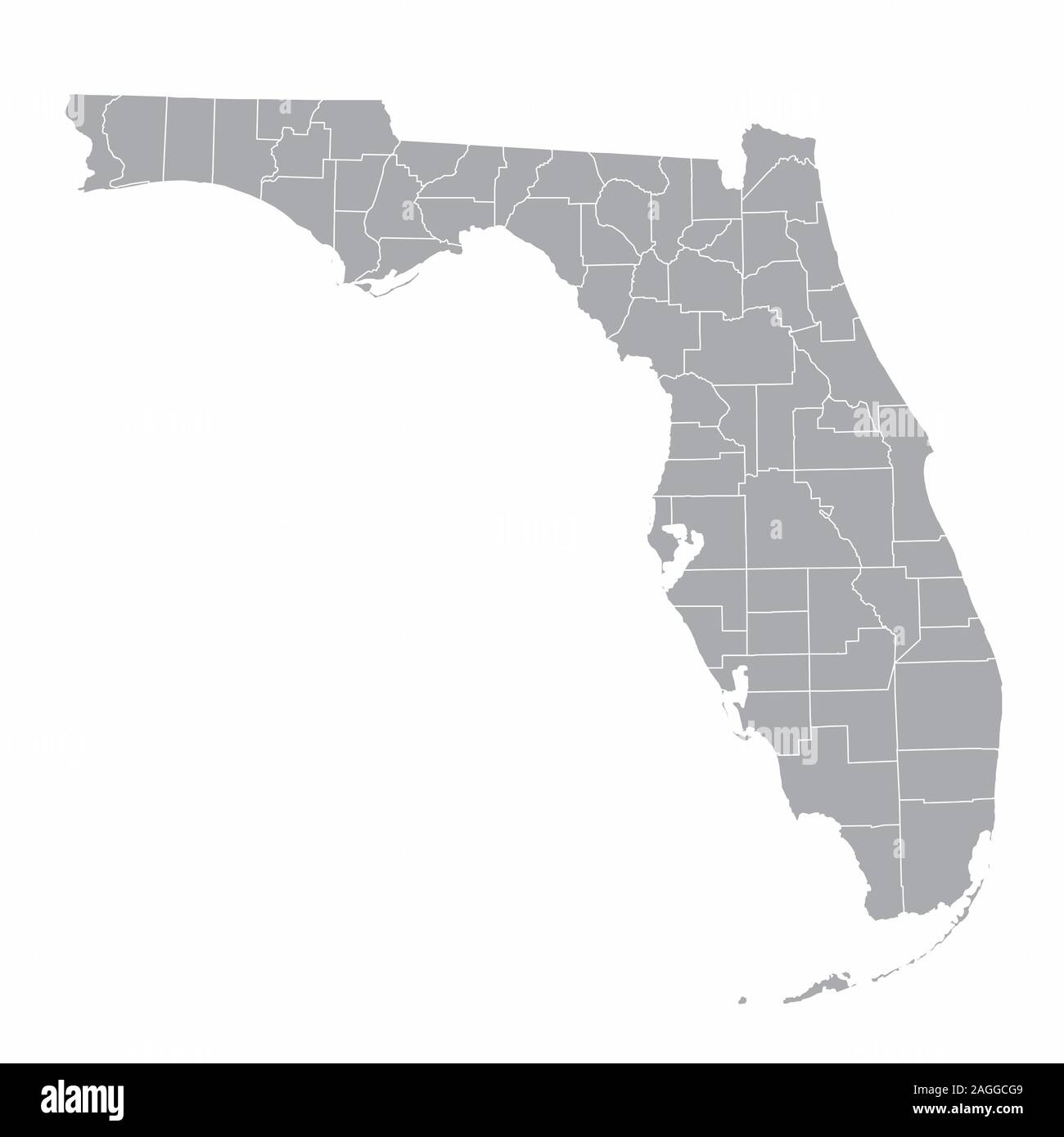 Florida Counties Map Stock Vector Image U0026 Art Alamy