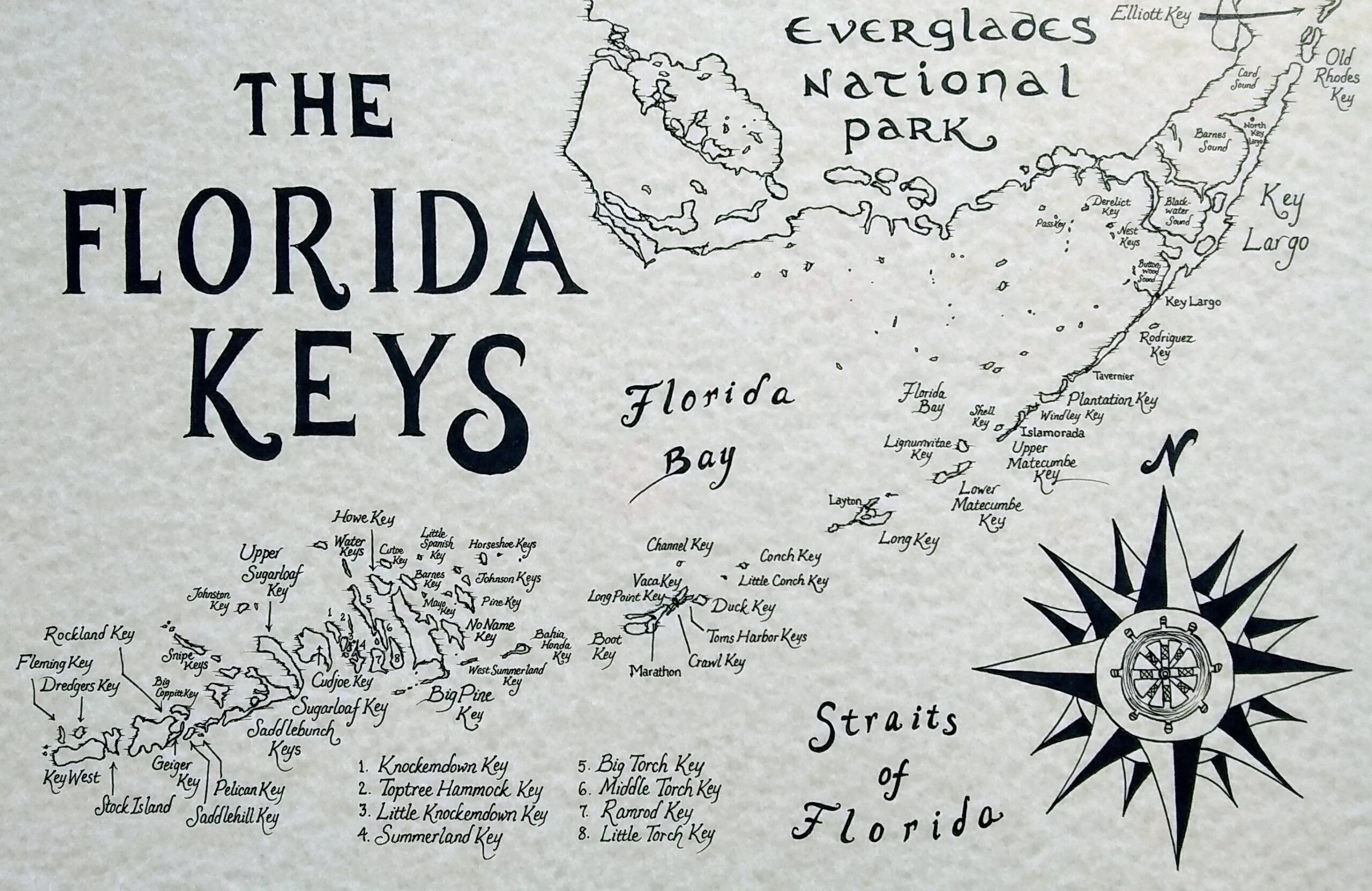 Florida Keys Map Etsy
