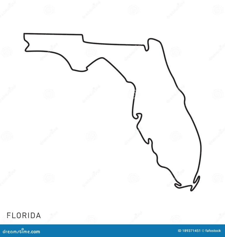 Florida Map Outline Vector Design Template Editable Stroke Stock 