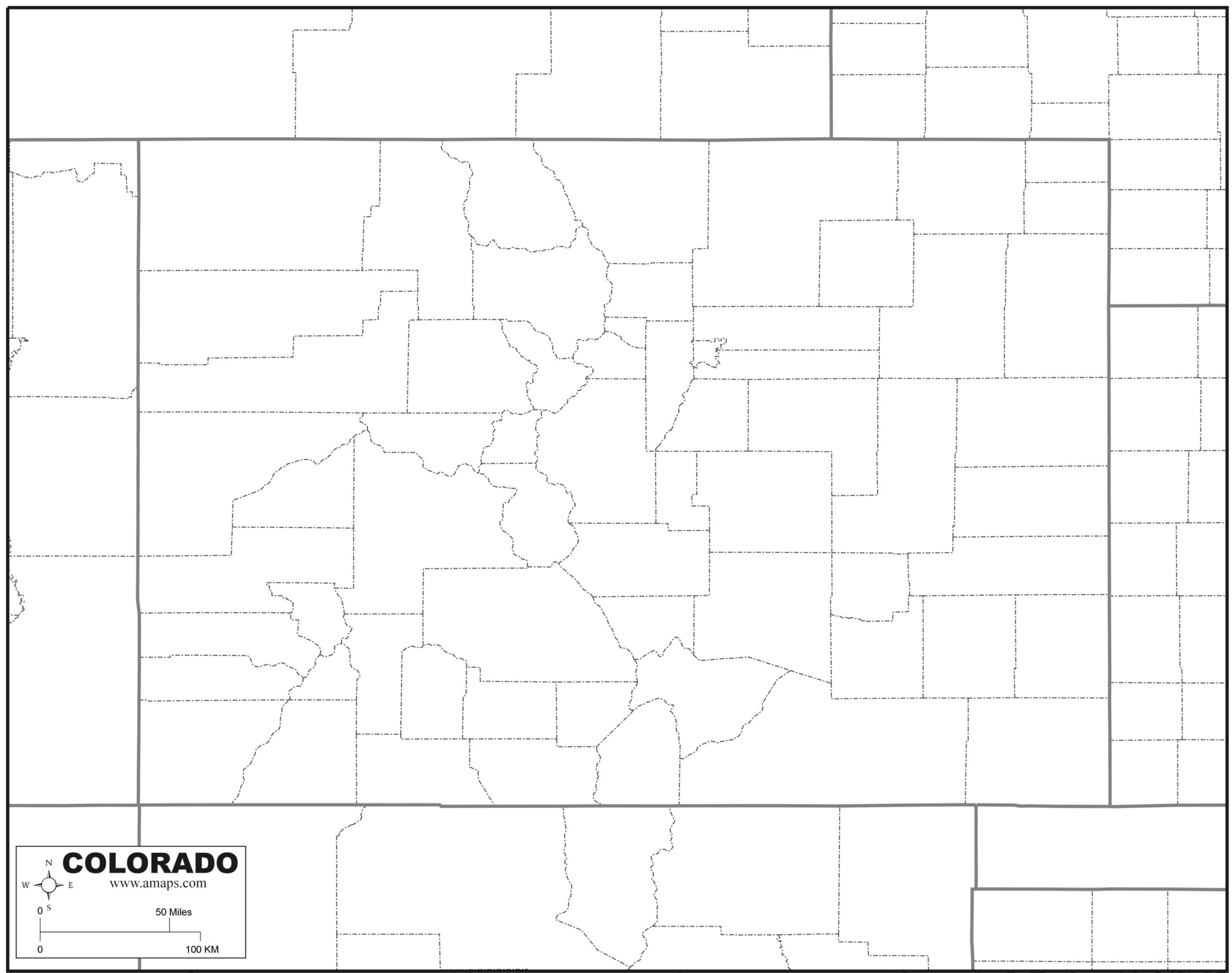 Map Of Colorado Printable