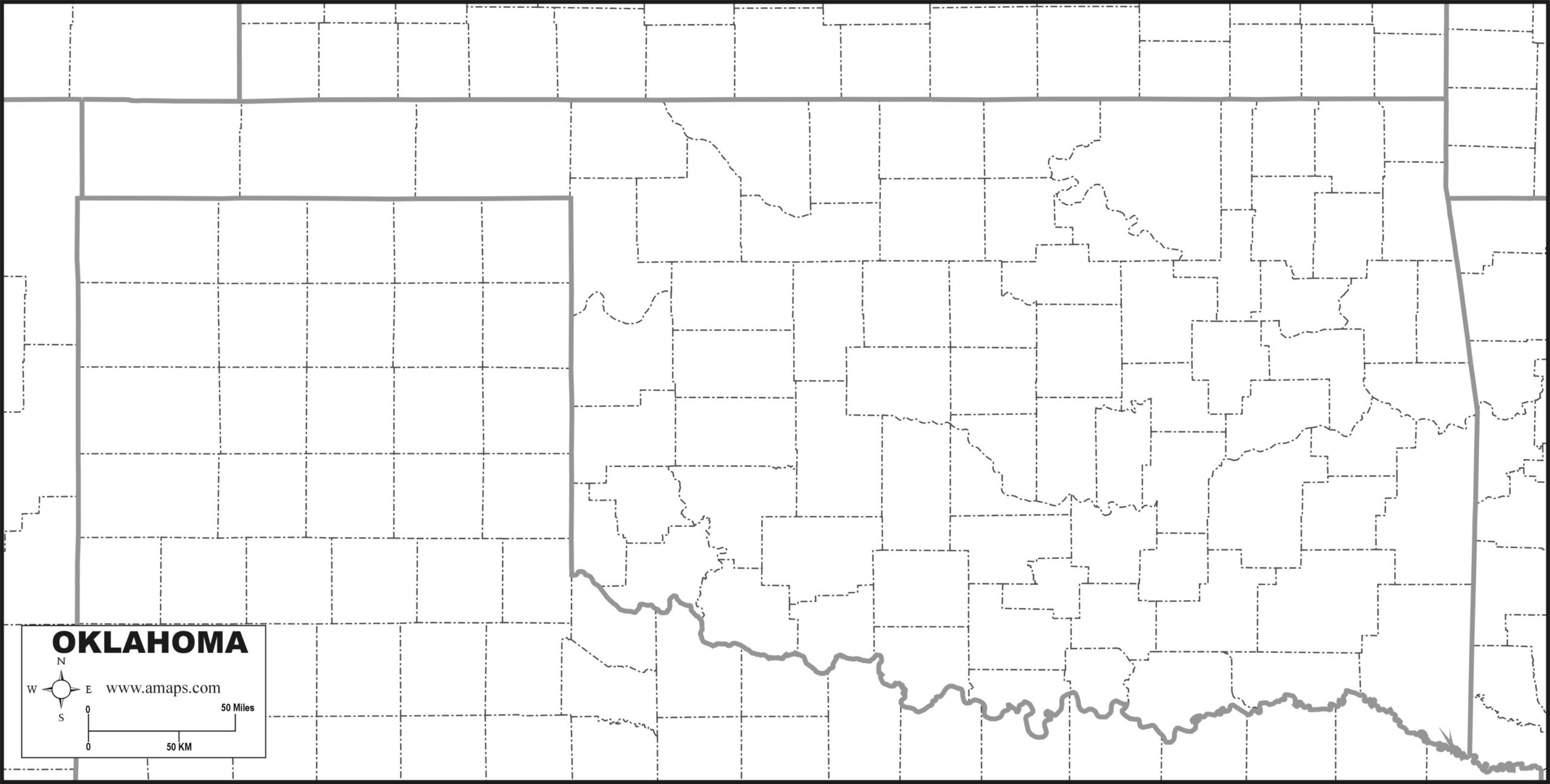 Printable Map Of Oklahoma