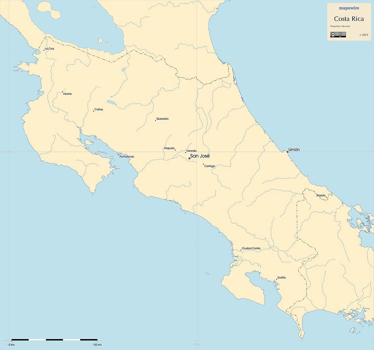 Free Maps Of Costa Rica Mapswire
