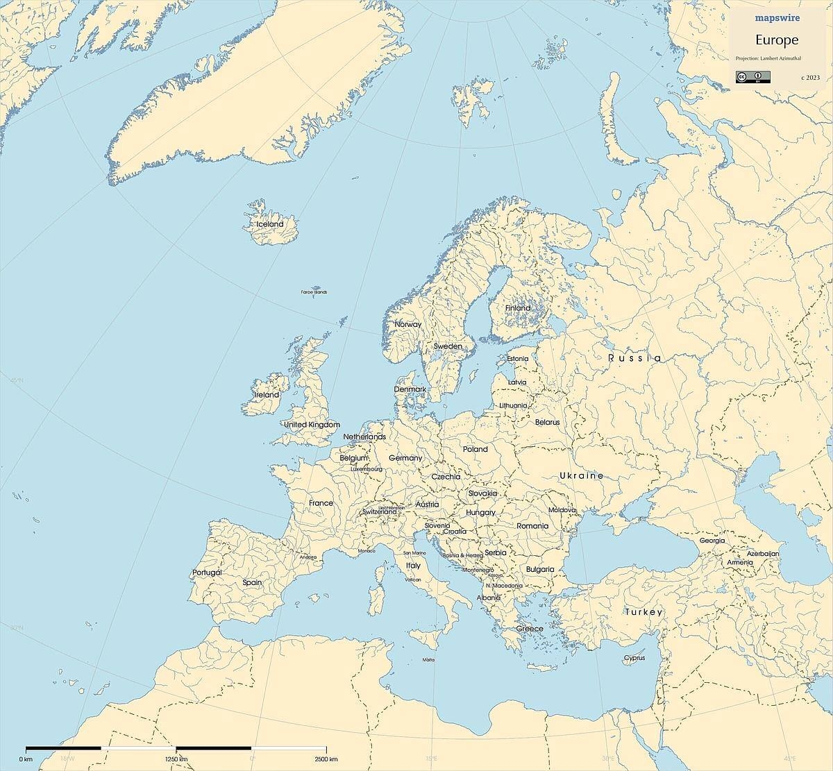 Free Maps Of Europe Mapswire