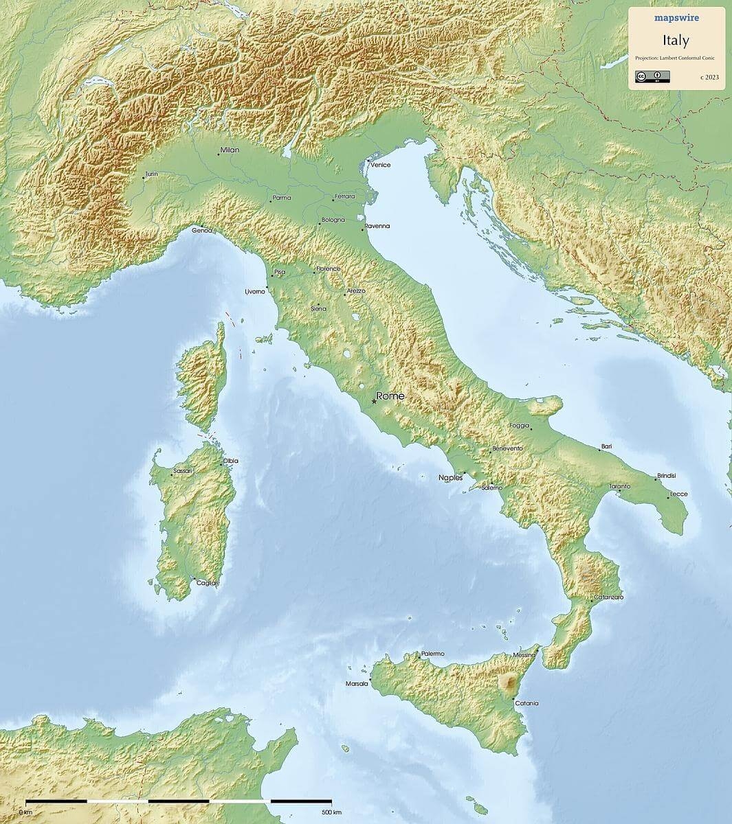 Printable Italy Map