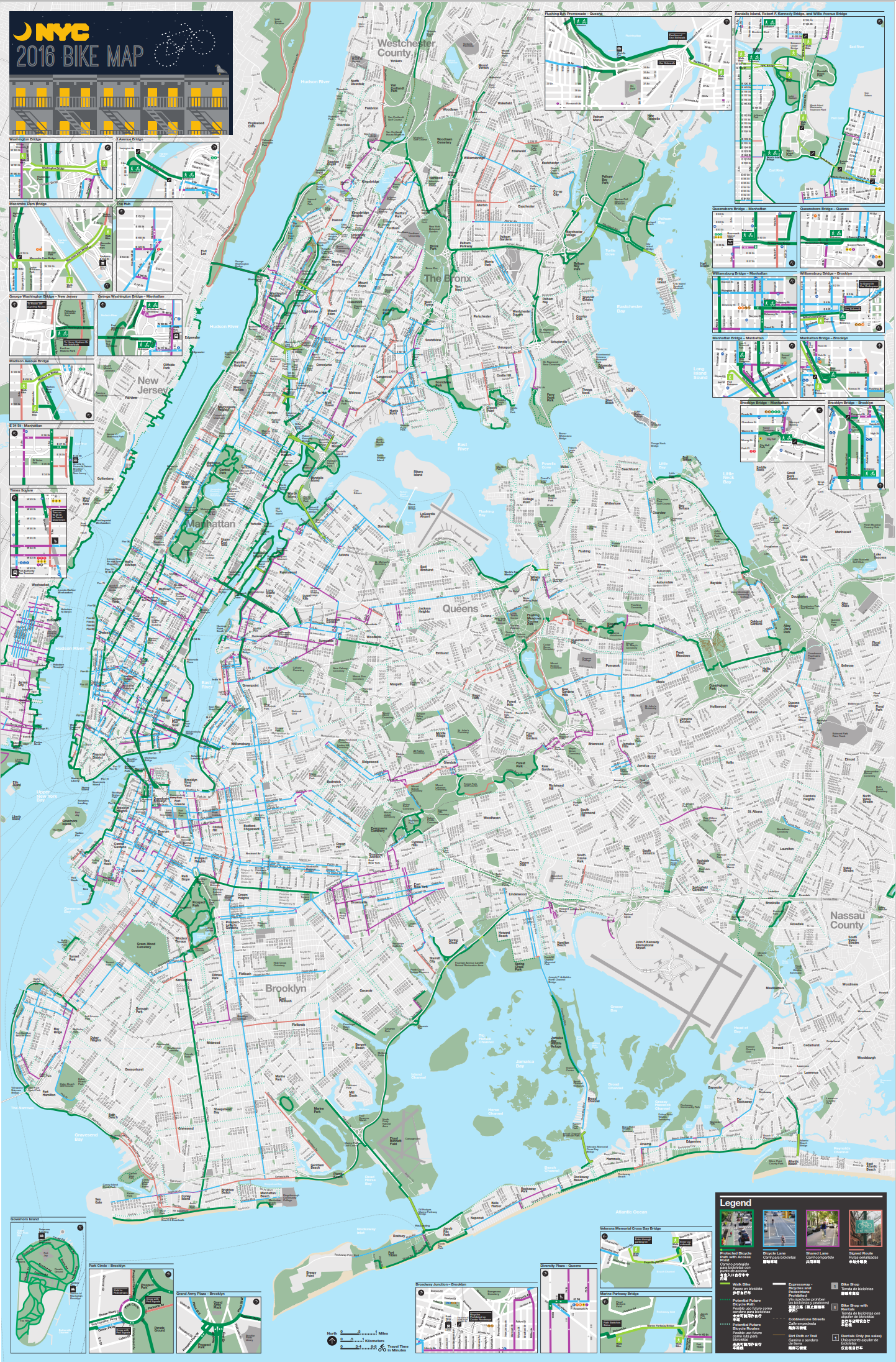 Free NYC Bike Map NYC Bike Maps
