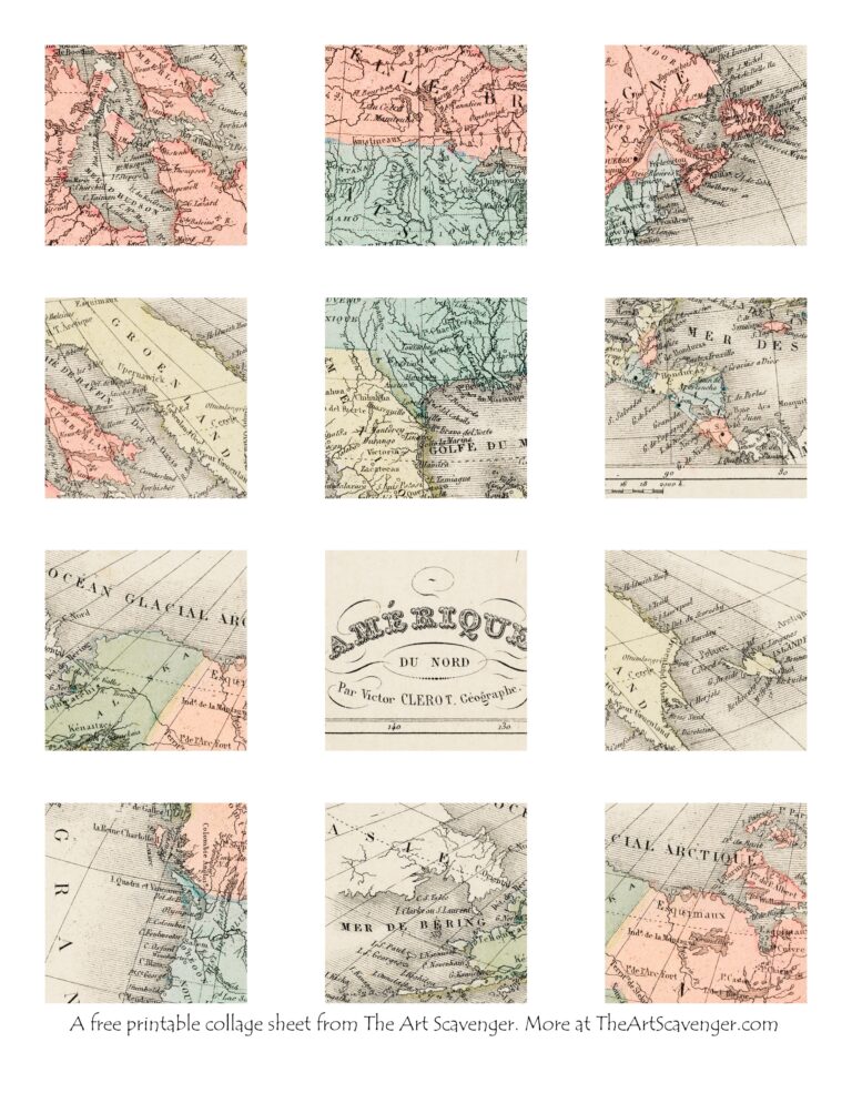 Free Printable Map Ephemera Sheets The Art Scavenger