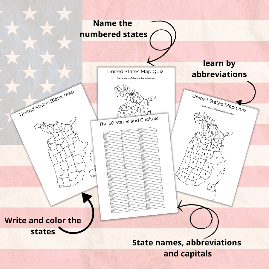 Us State Map Quiz Printable