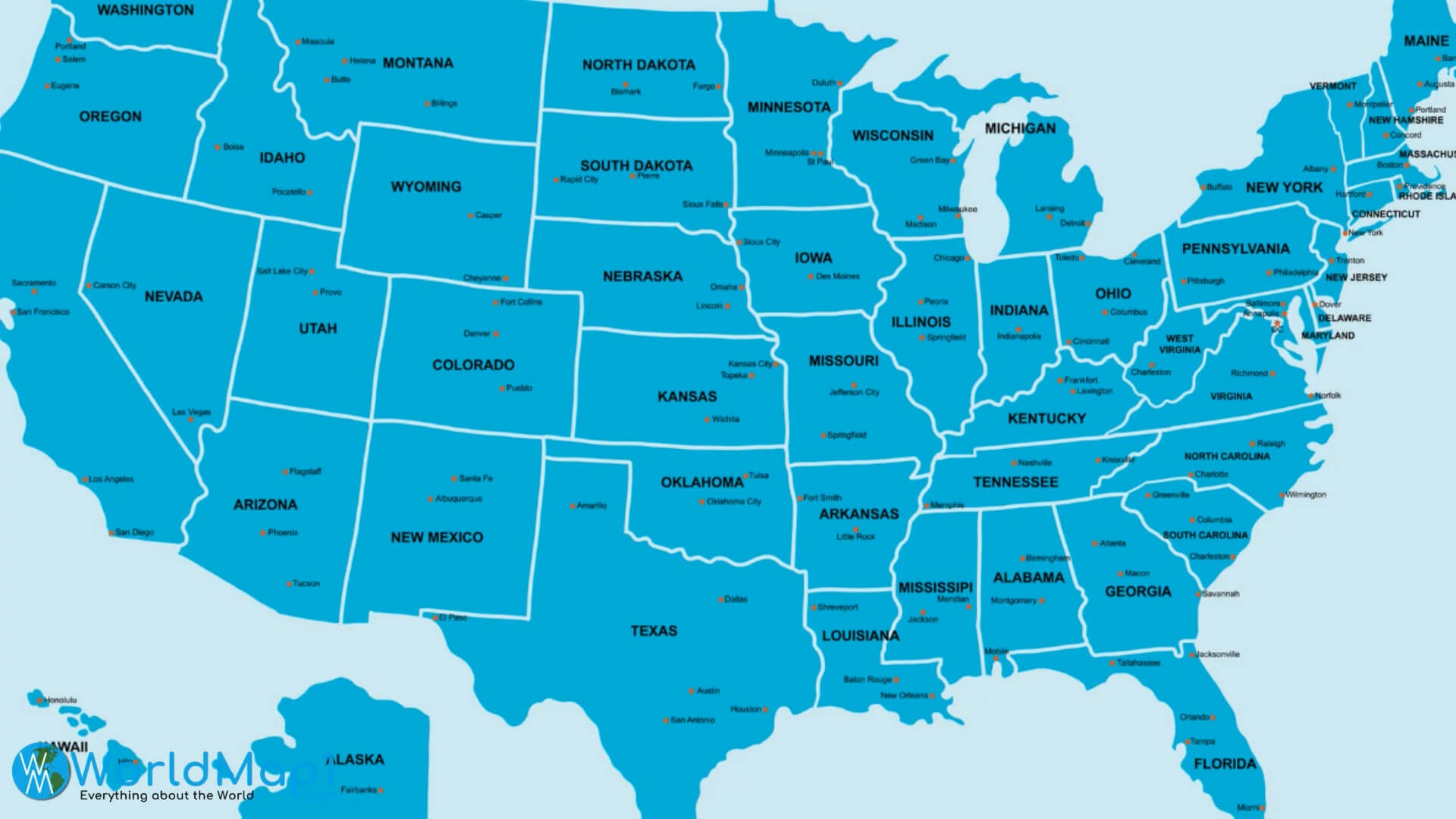Printable Map Of States