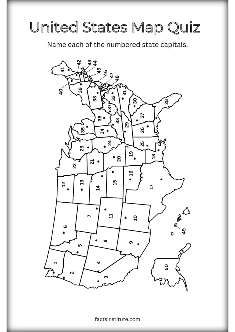 Free Printable US States And Capitals Map u0026 Other Goodies The Facts Institute