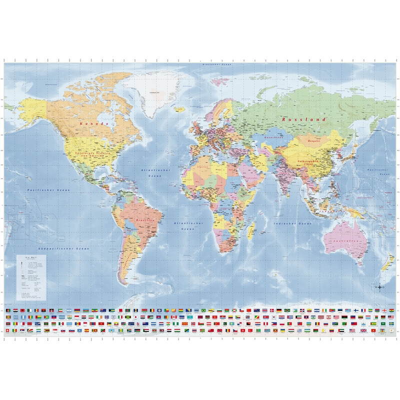 GeoMetro World Map Political 140 X 100 Cm 