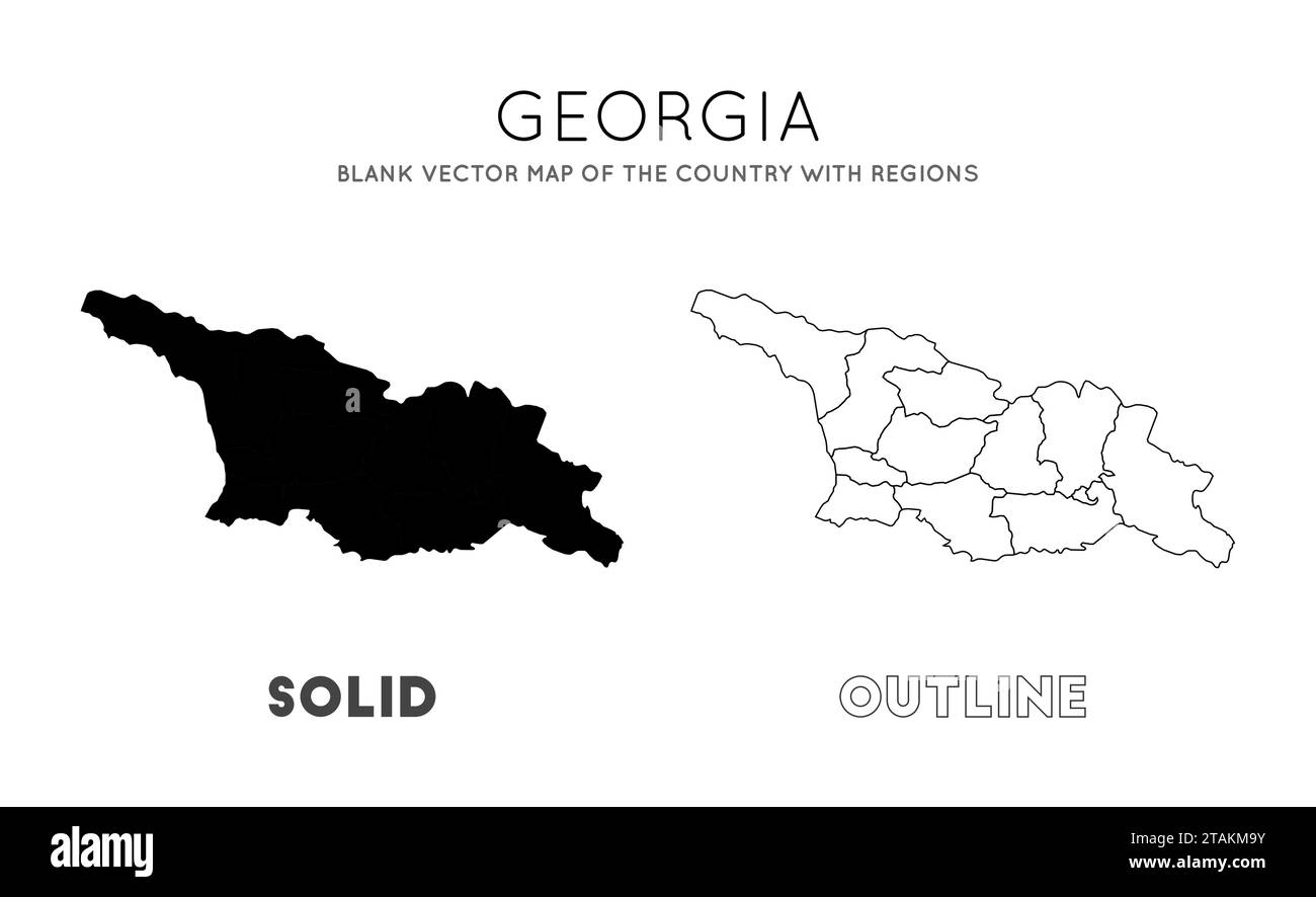 Georgia Map Blank Vector Map Of The Country With Regions Borders Of Georgia For Your Infographic Vector Illustration Stock Vector Image U0026 Art Alamy