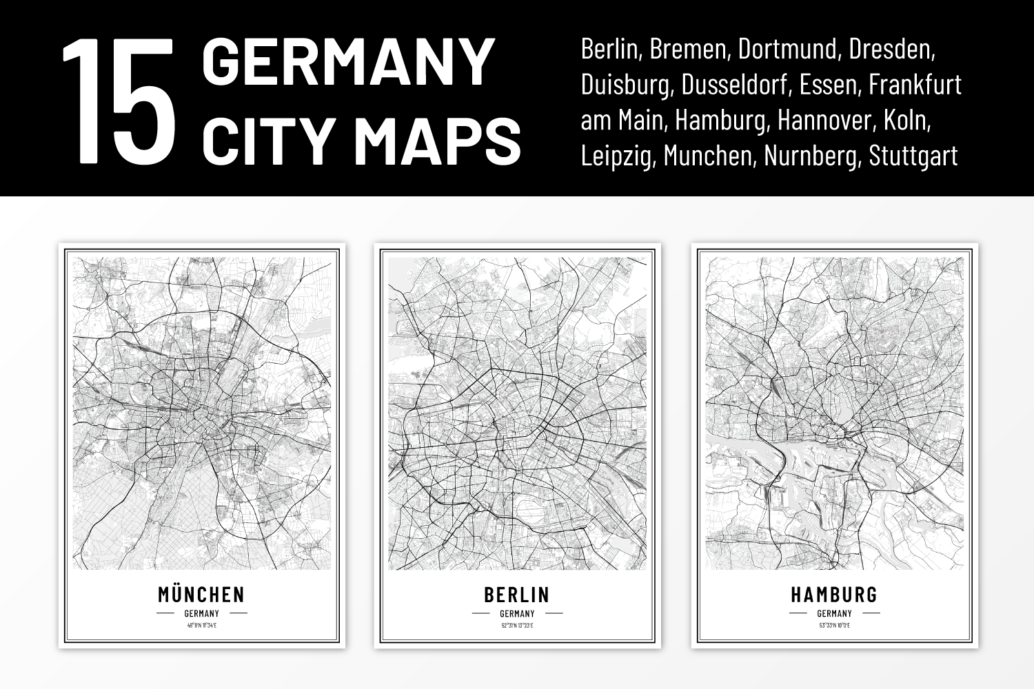 Germany City Street Maps Print Art 1 Images Behance
