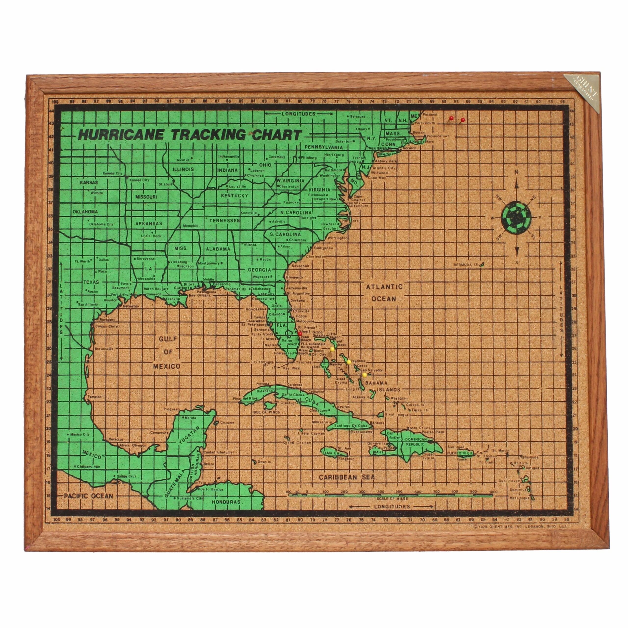 Ghent Cork Push Pin Vintage 1979 Hurricane Tracking Map Etsy