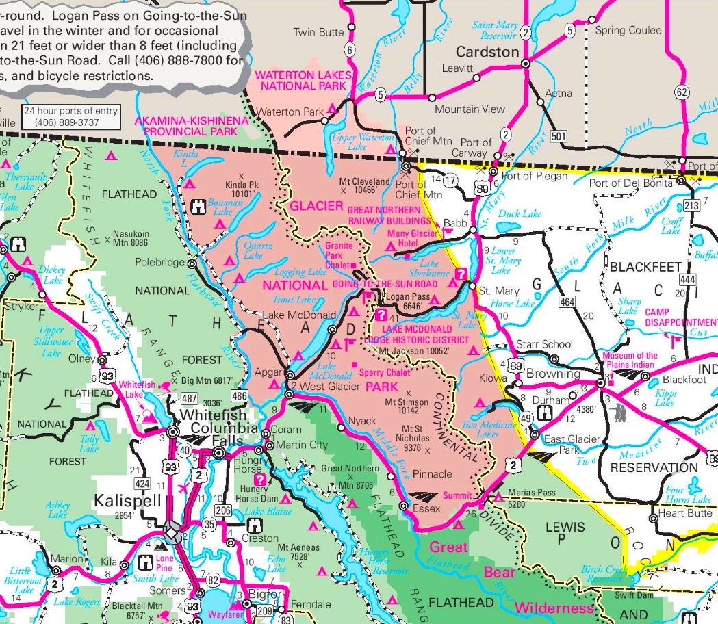 Glacier National Park Map Printable