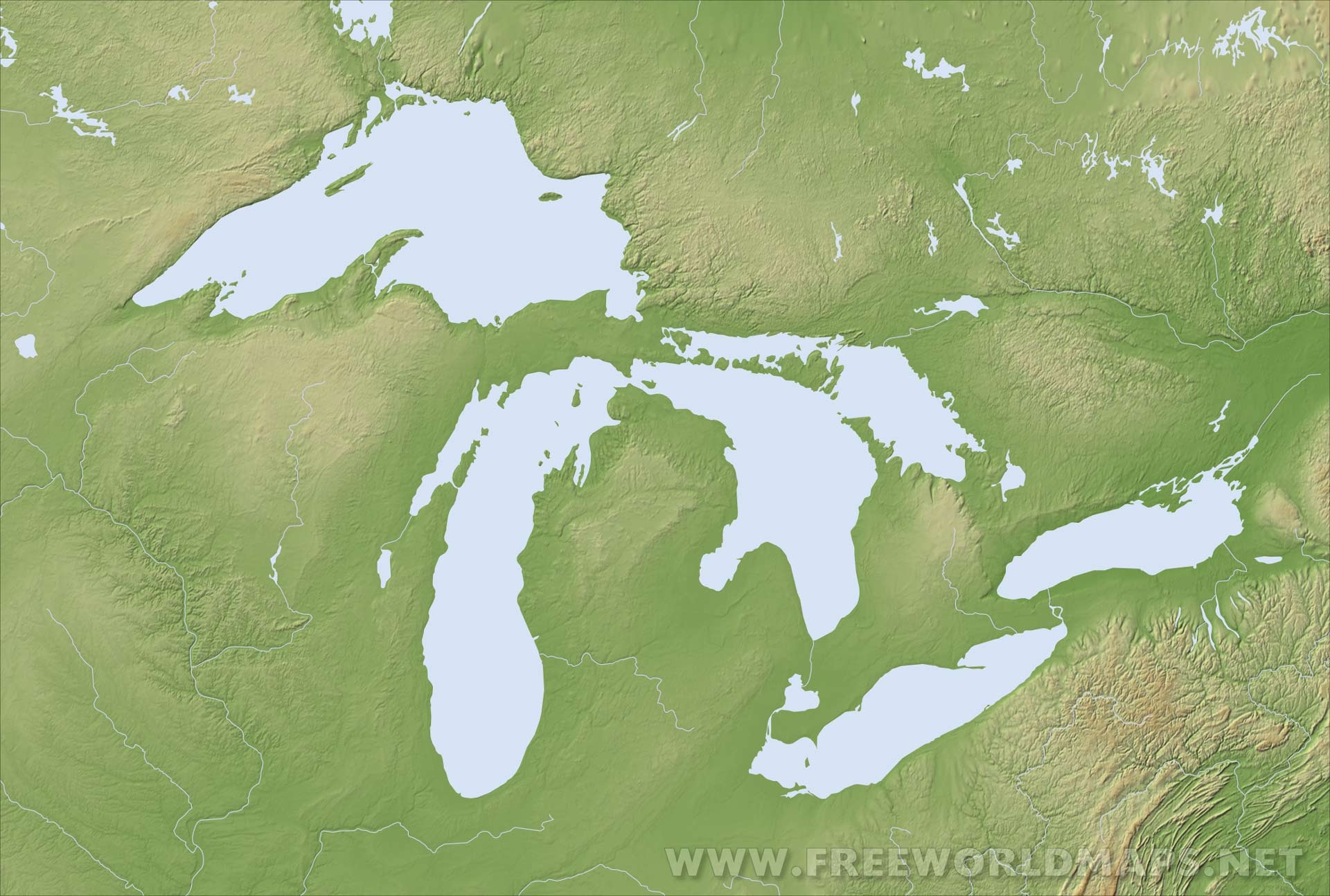 Printable Great Lakes Map