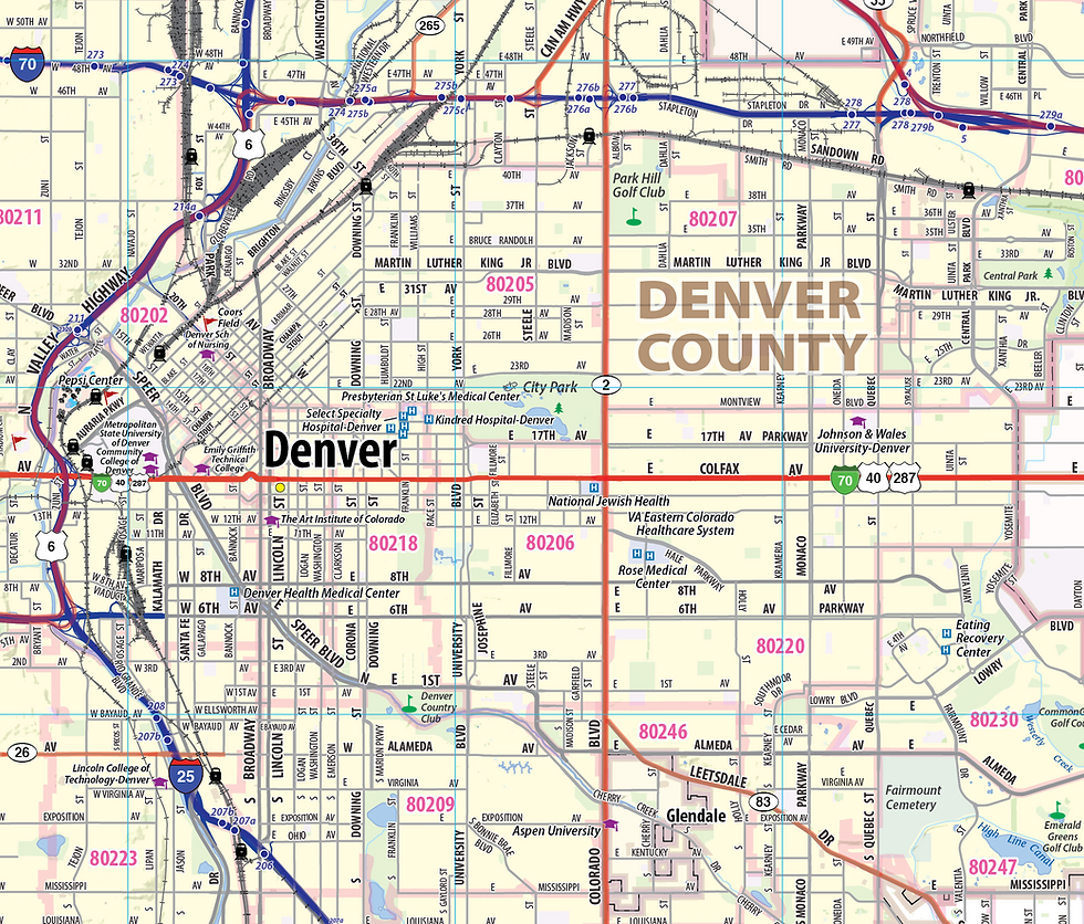 Denver City Map Printable