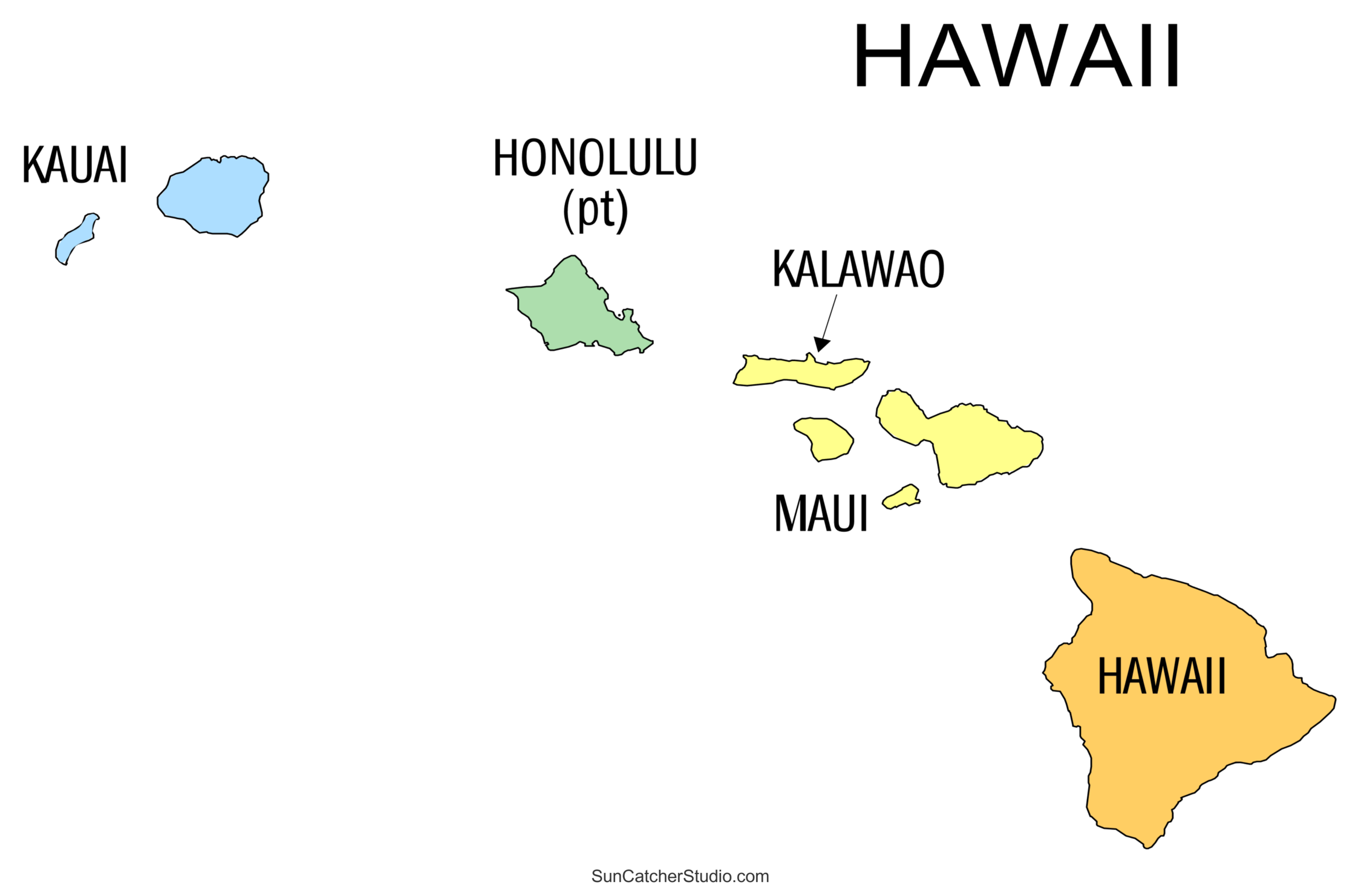 Hawaii County Map Printable State Map With County Lines Free Printables Monograms Design Tools Patterns U0026 DIY Projects