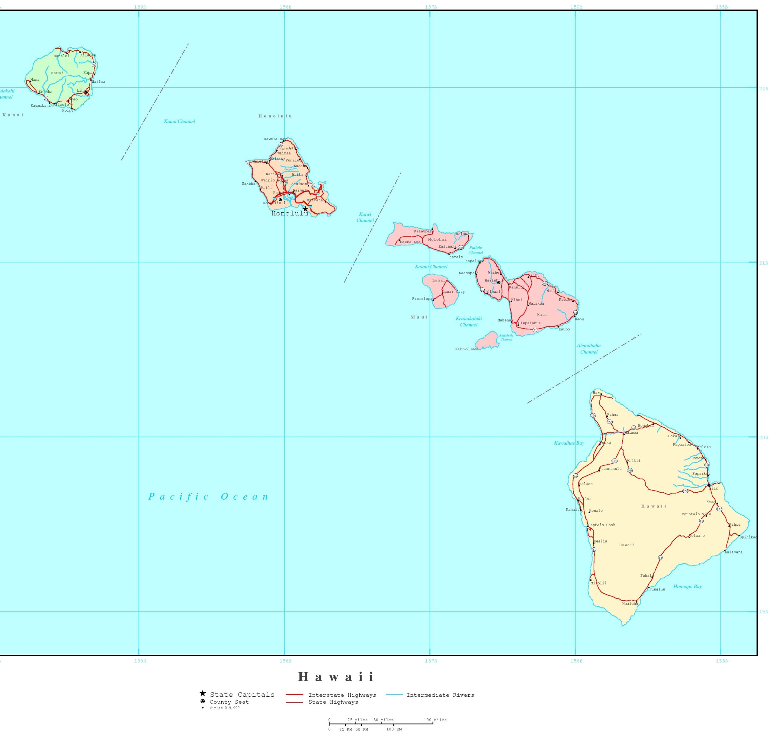 Hawaii Political Map