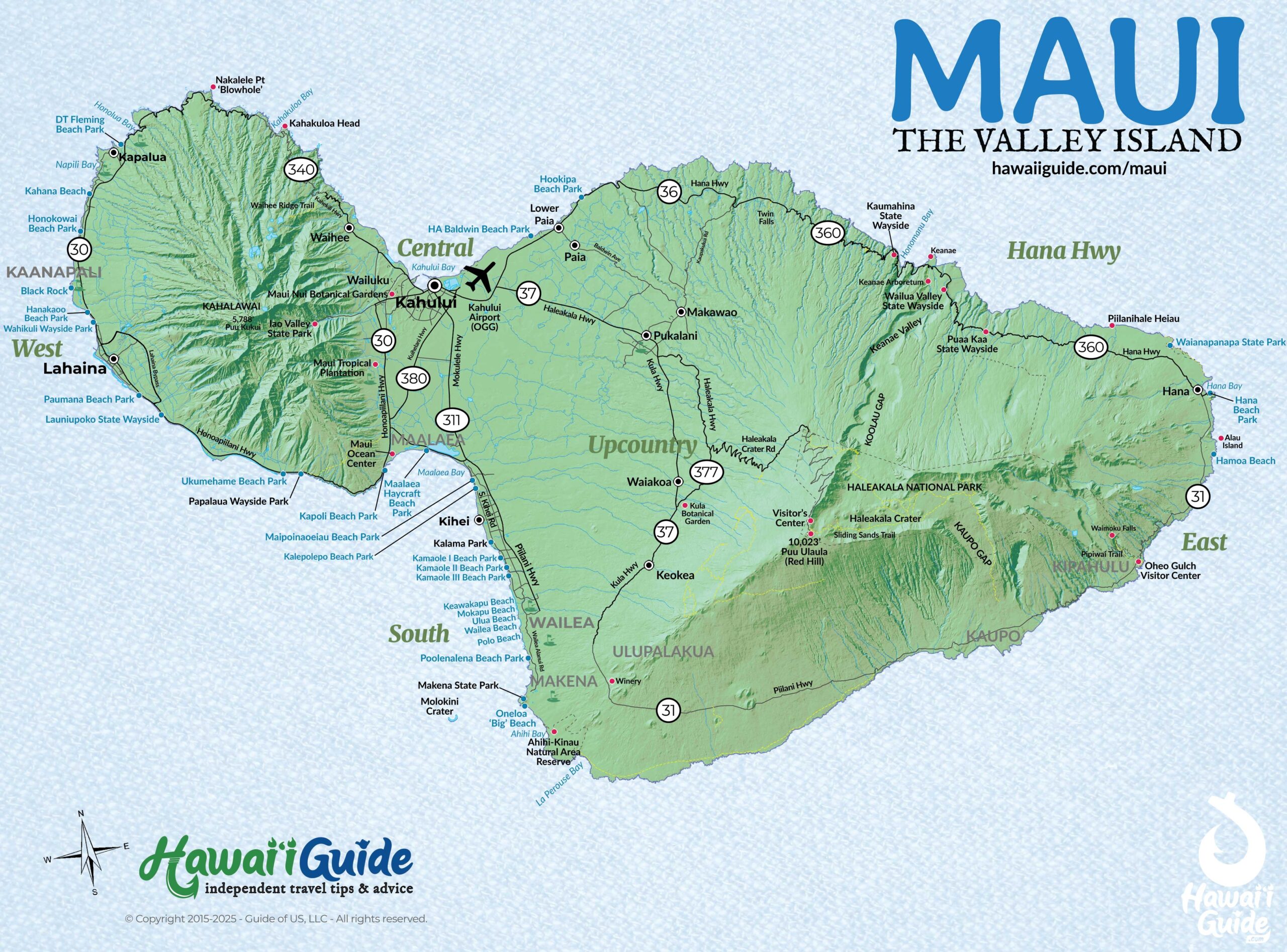 Printable Map Hawaiian Islands