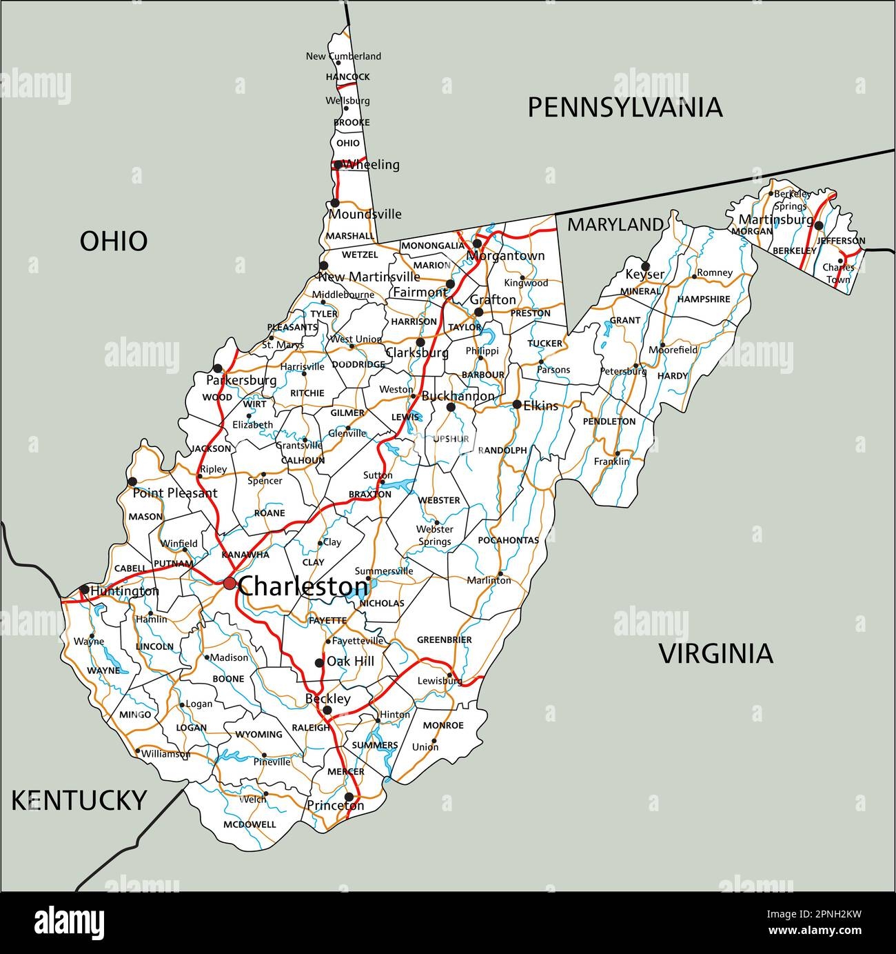 Printable Map Of West Virginia