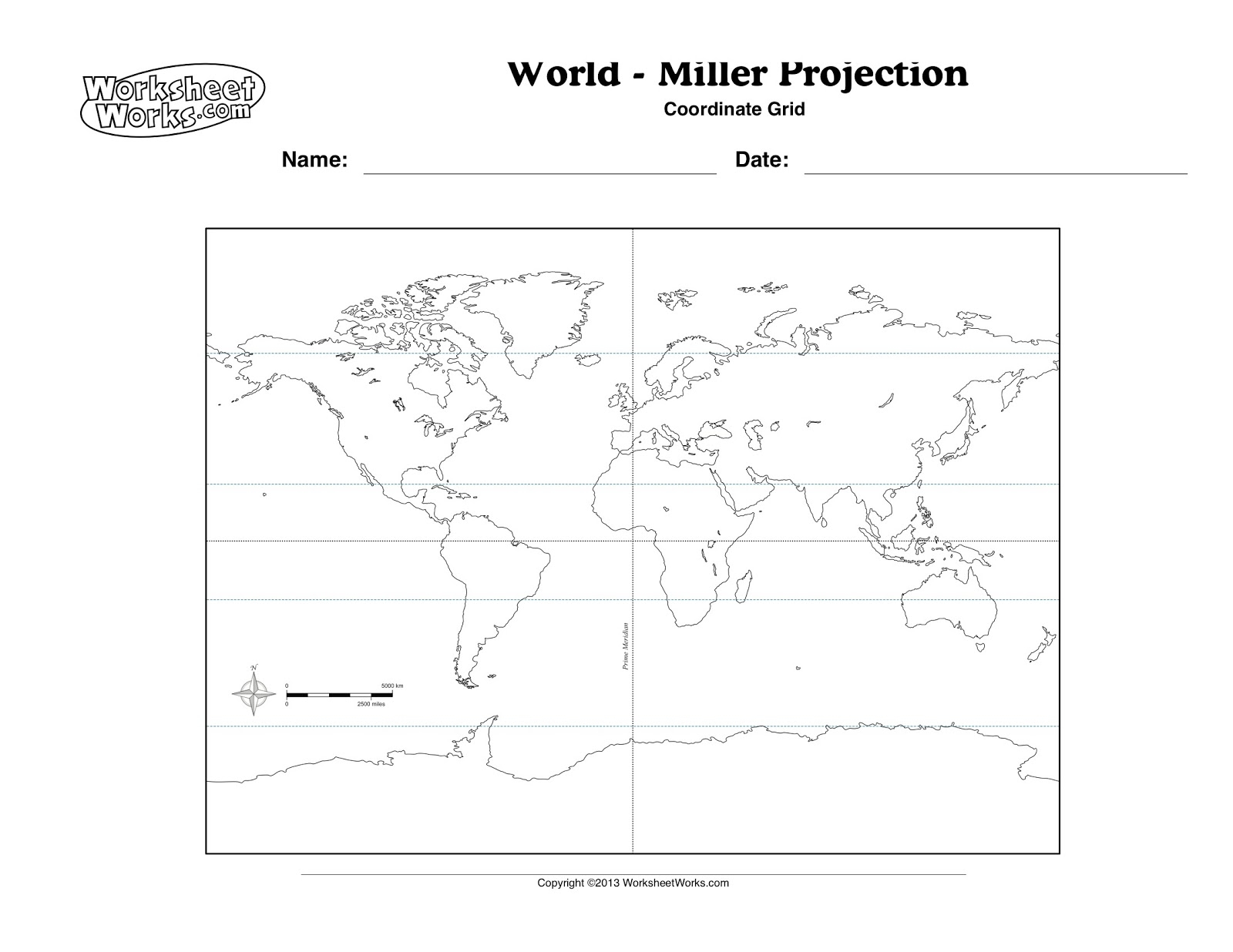 Map Of World Latitude Longitude Printable