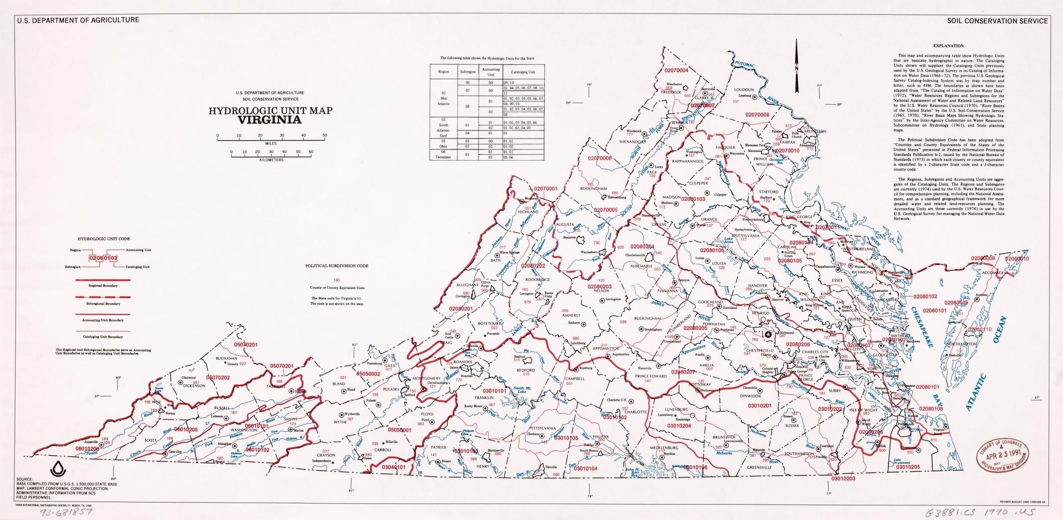 Hydrologic Unit Map Virginia Library Of Congress