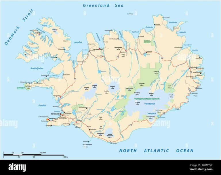 Iceland Island City Map Stock Vector Images Alamy