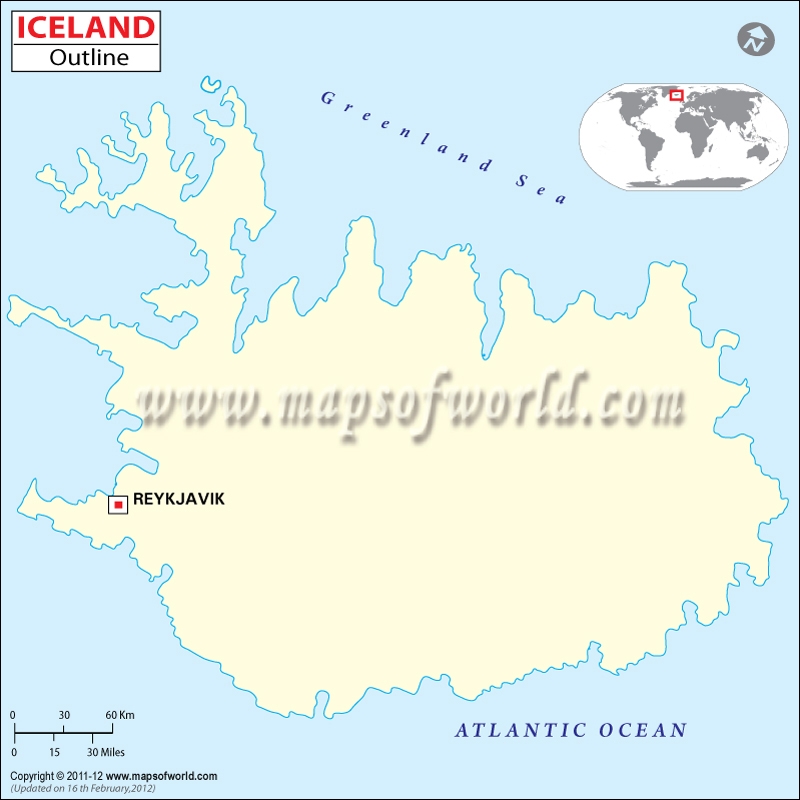 Iceland Map Outline Blank Map Of Iceland