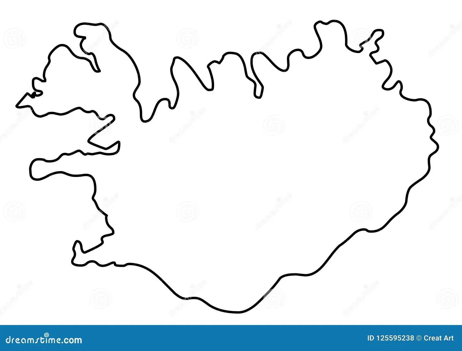 Iceland Outline Map Vector Illustration Stock Vector Illustration Of Contour Symbol 125595238