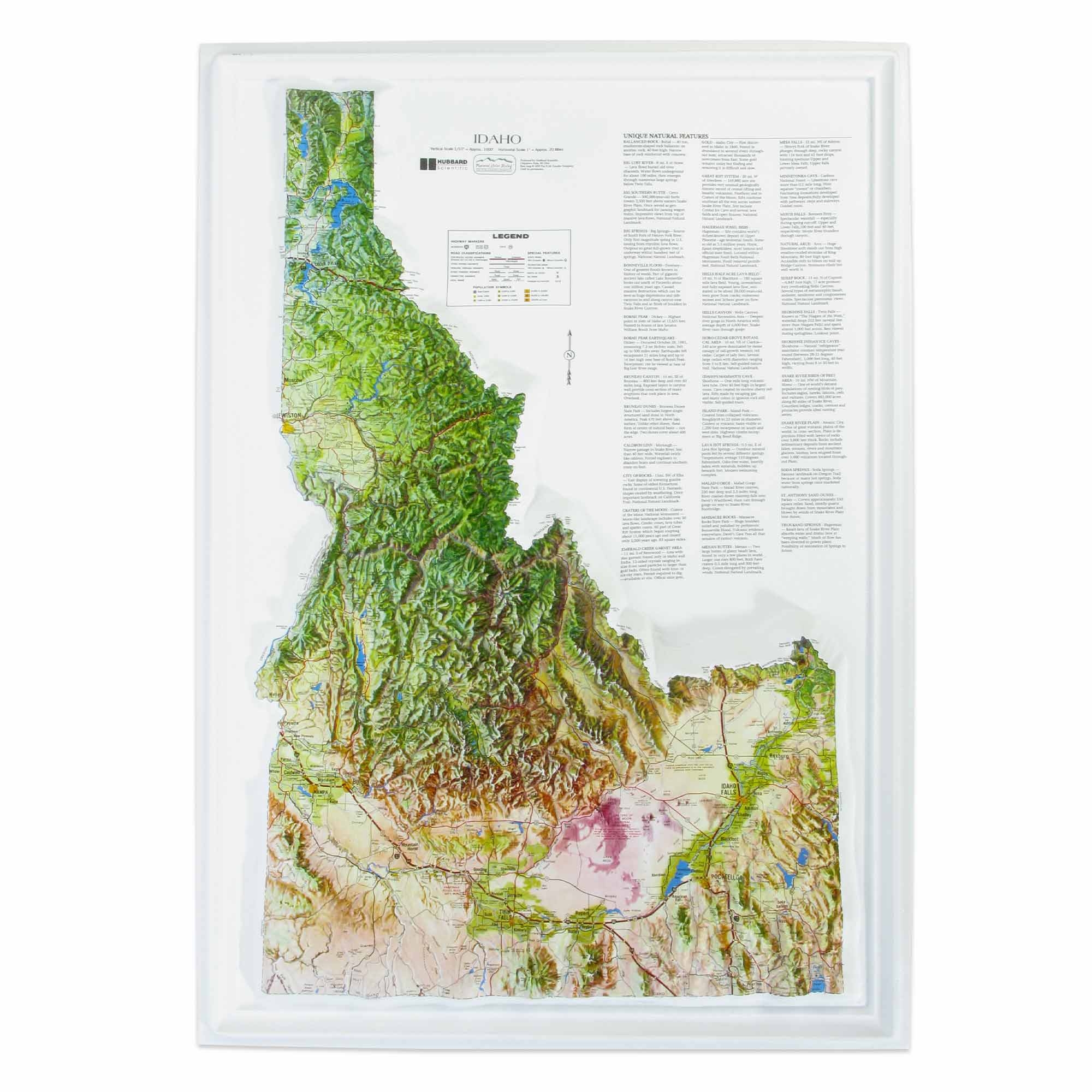 Idaho NCR Series Raised Relief Map By Hubbard Scientific